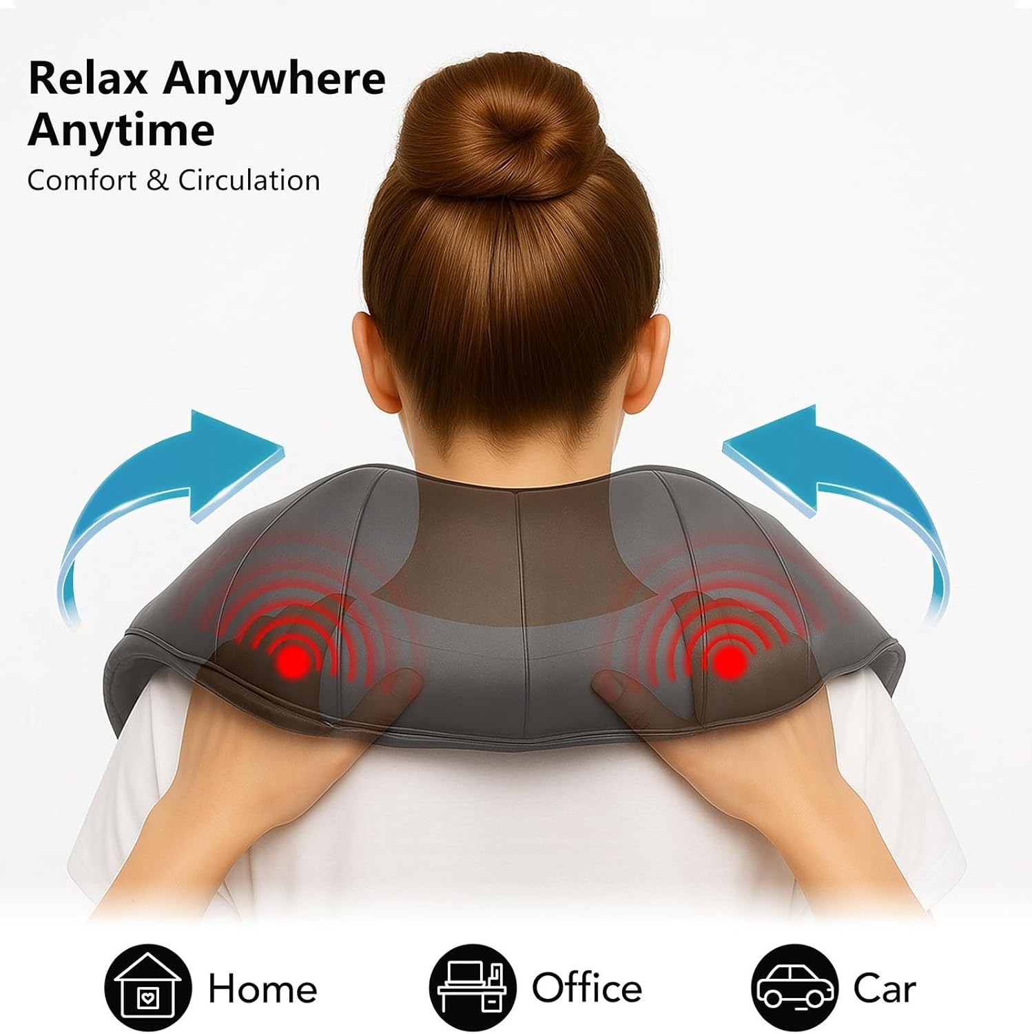 Shiatsu Neck and Back Massager with Heat – Stress Relief for Dad, Mom or Anyone!