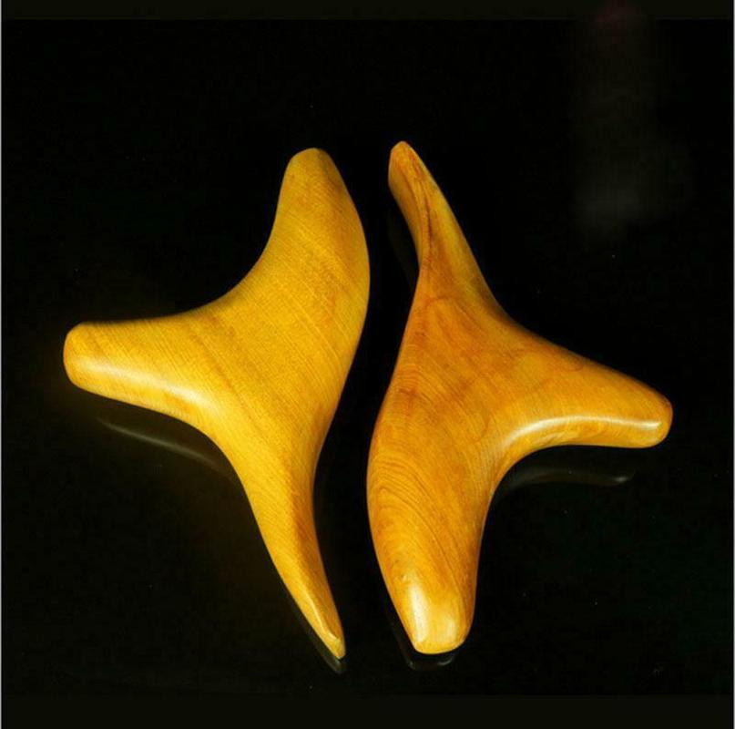 A Pair 5.5″ Acupuncture Point Rod Foot Massage Tool Camphor Wood Triangle Bird