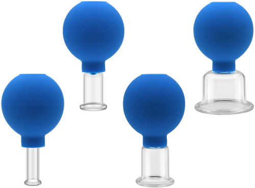 4PC Anti Cellulite Cupping Therapy Set Neck Face Body Glass Vacuum Massage Cups