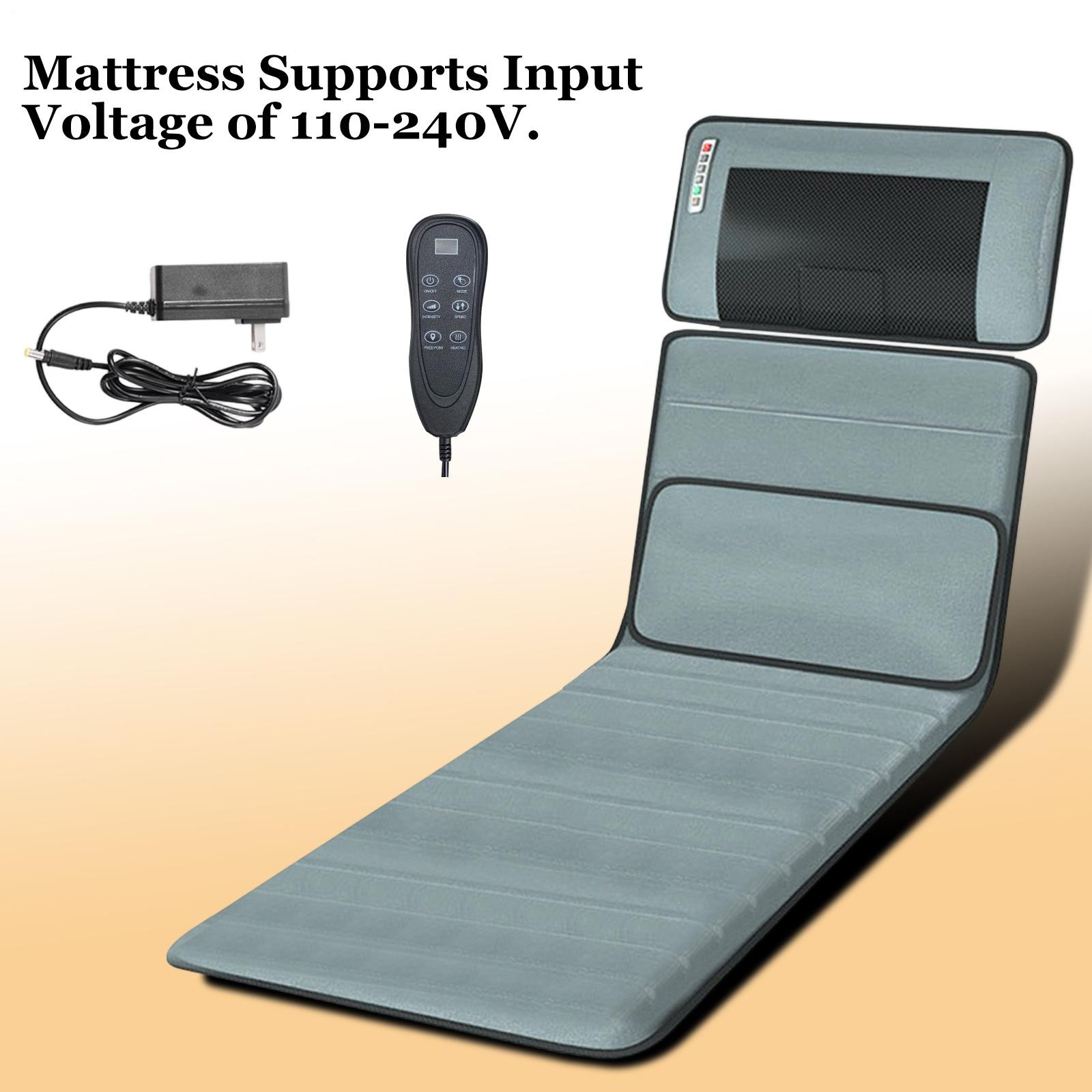Full Body Electric Massage Mat w/Heat Vibration Massage Pad Cushion Back Massage