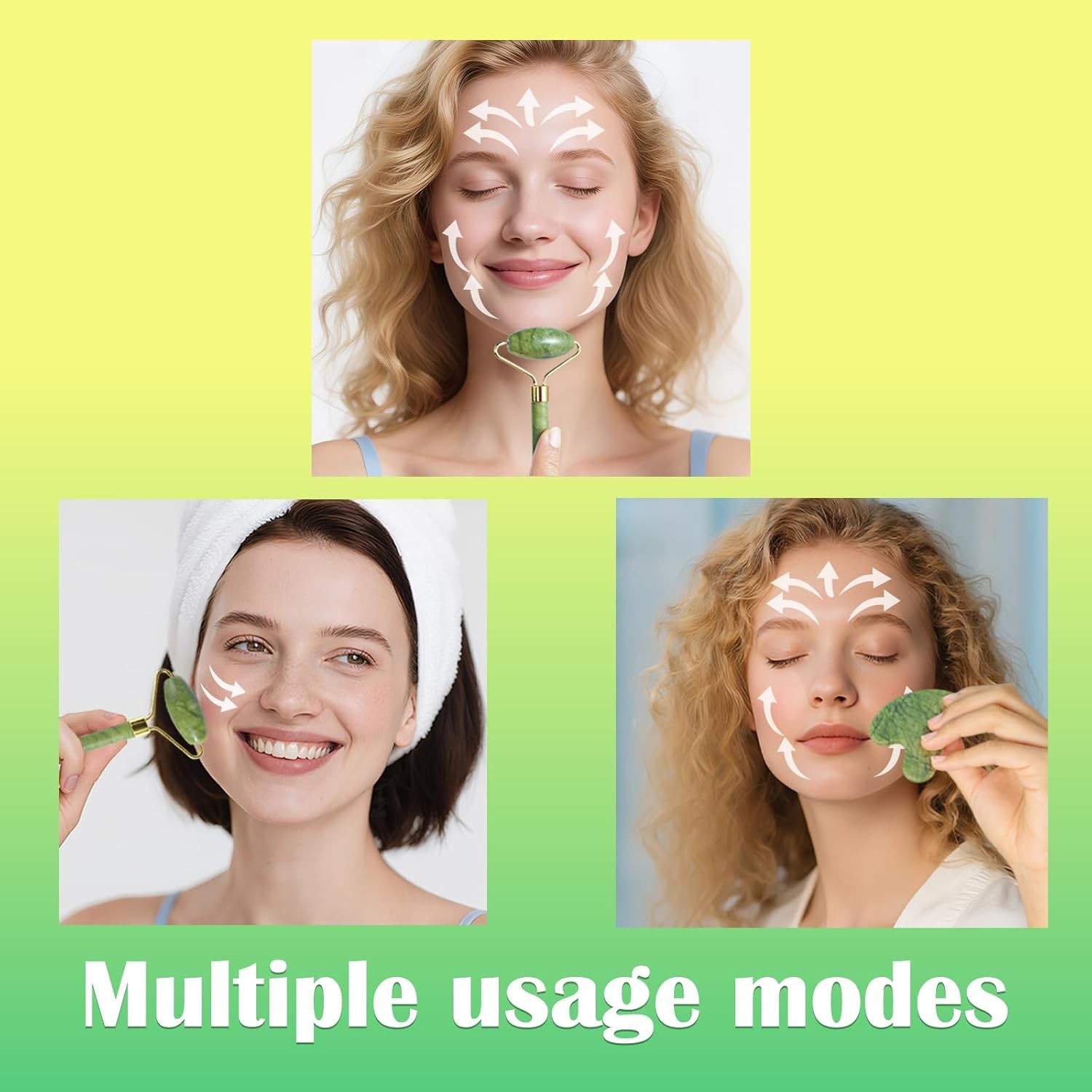 Jade Roller Gua Sha Tools – Nature Gua Sha Facial Tool Skin Tightening Face