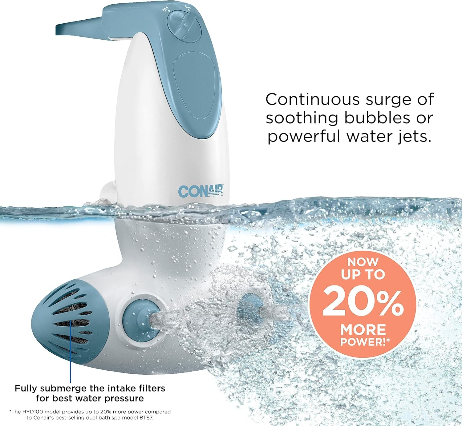 Conaircare Jet Hydro Spa with Dual Hydro Jets & Invigorating Bubbles Bathtub