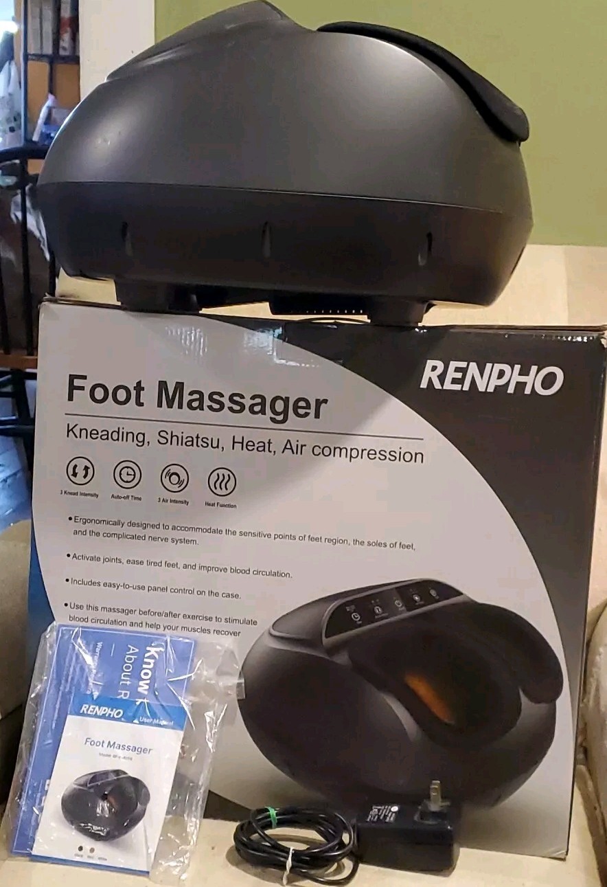 Renpho RF-FM059 Foot Massager Machine with Heat, Timer. Open Box
