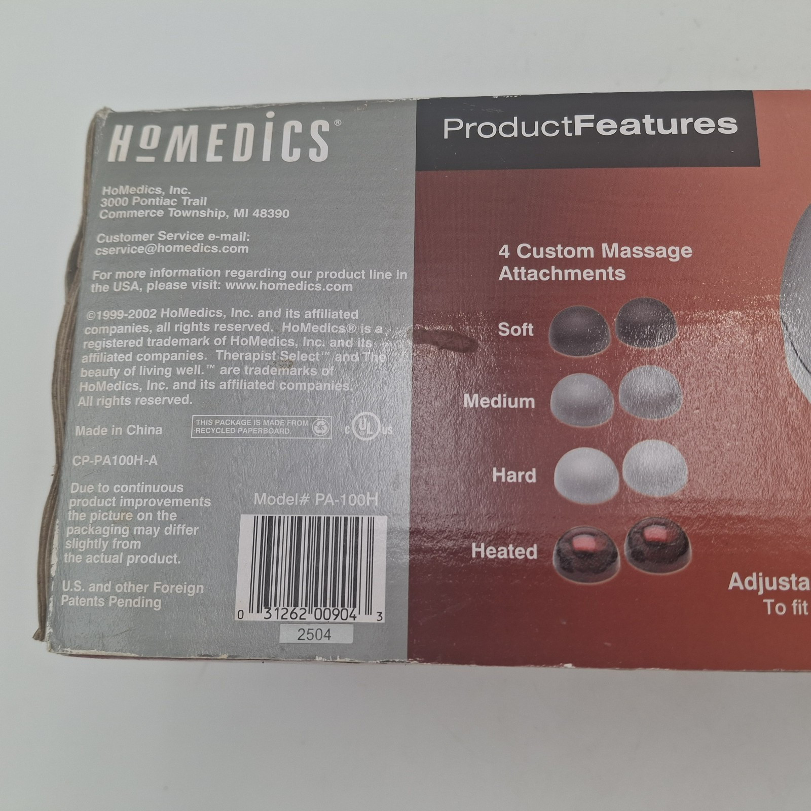 Homedics Model PA-100H Percussion Massager w/ Heat and Auto Width Adjustment