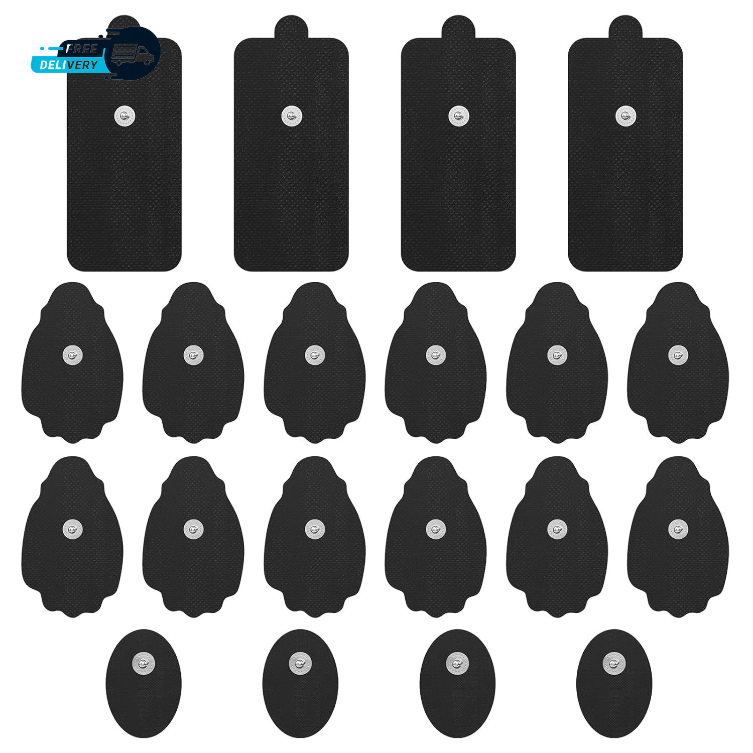 TENS Unit Electrode Pads 20 Pack 3.5Mm Snap EMS Replacement Pads Electrotherapy