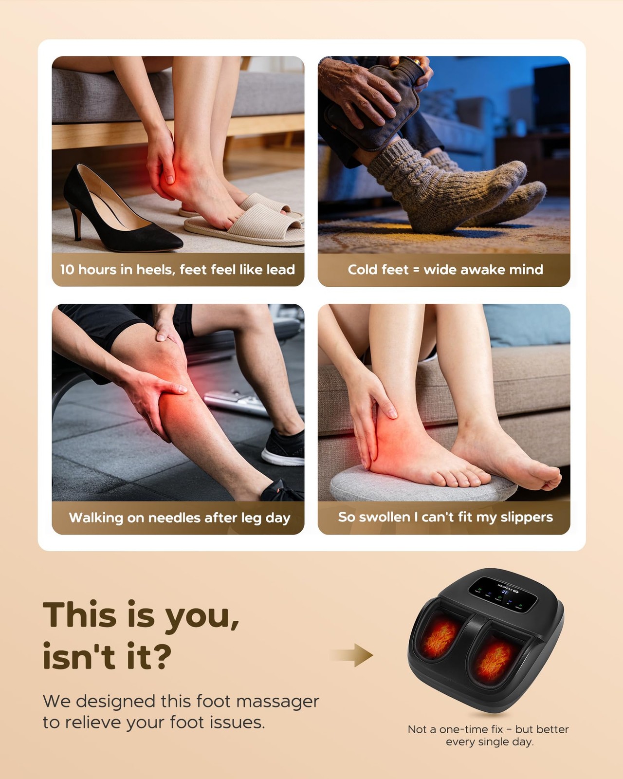 Foot Massager Machine with Heat, Shiatsu Foot Massager with Cordless Remote, 202
