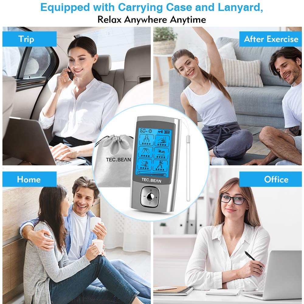 24 Modes Rechargeable TENS Unit Muscle Stimulator with 8 Electrode Pads – Pain R