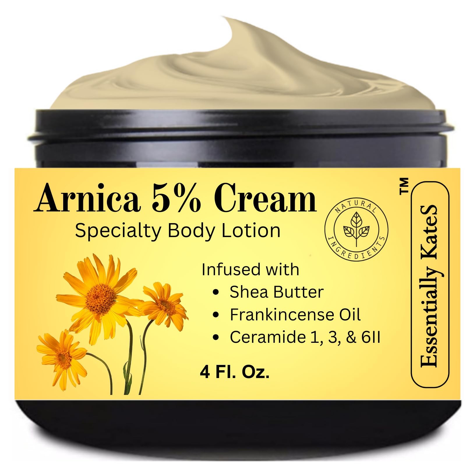 Essentially KateS Arnica 5% Cream Lotion 4 Fl Oz – Frankincense Oil, Shea But…