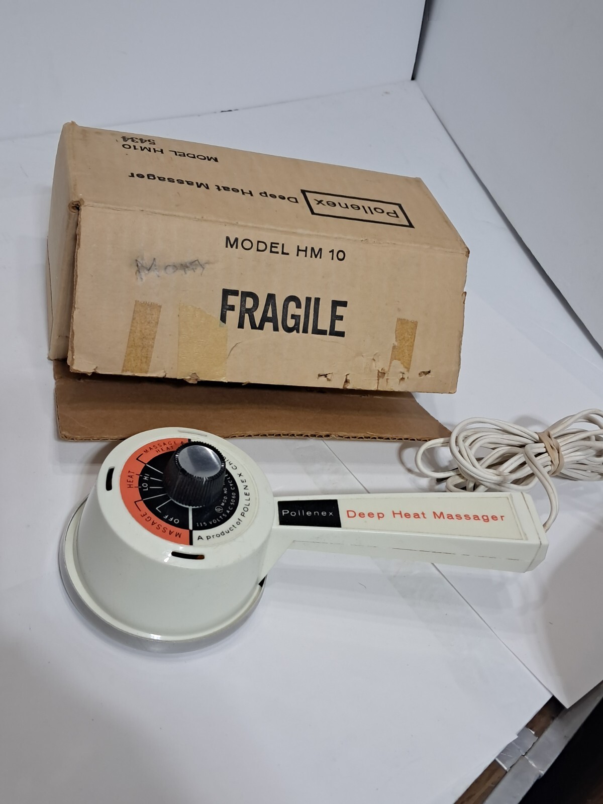Vintage Pollenex Deep Heat Massager Model HM10 In Original Box -Works (s)