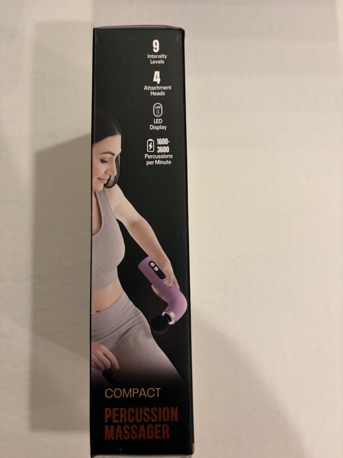 Reebok Compact Handheld Percussion Massager – 9 Intensity Levels, 4 Heads New