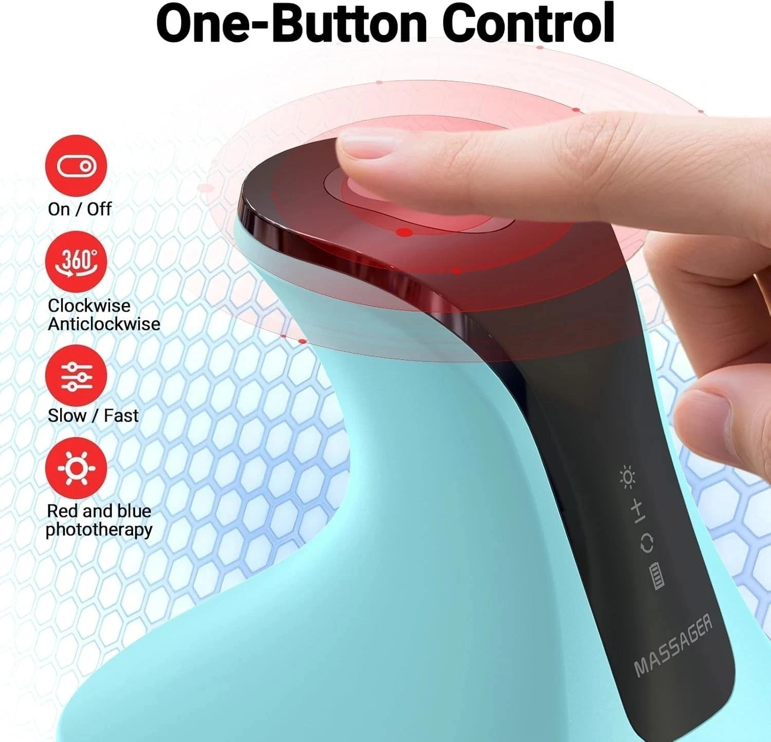 Scalp Massager Electric with Heat Rechargeable Head Massager Waterproof Gifts，A