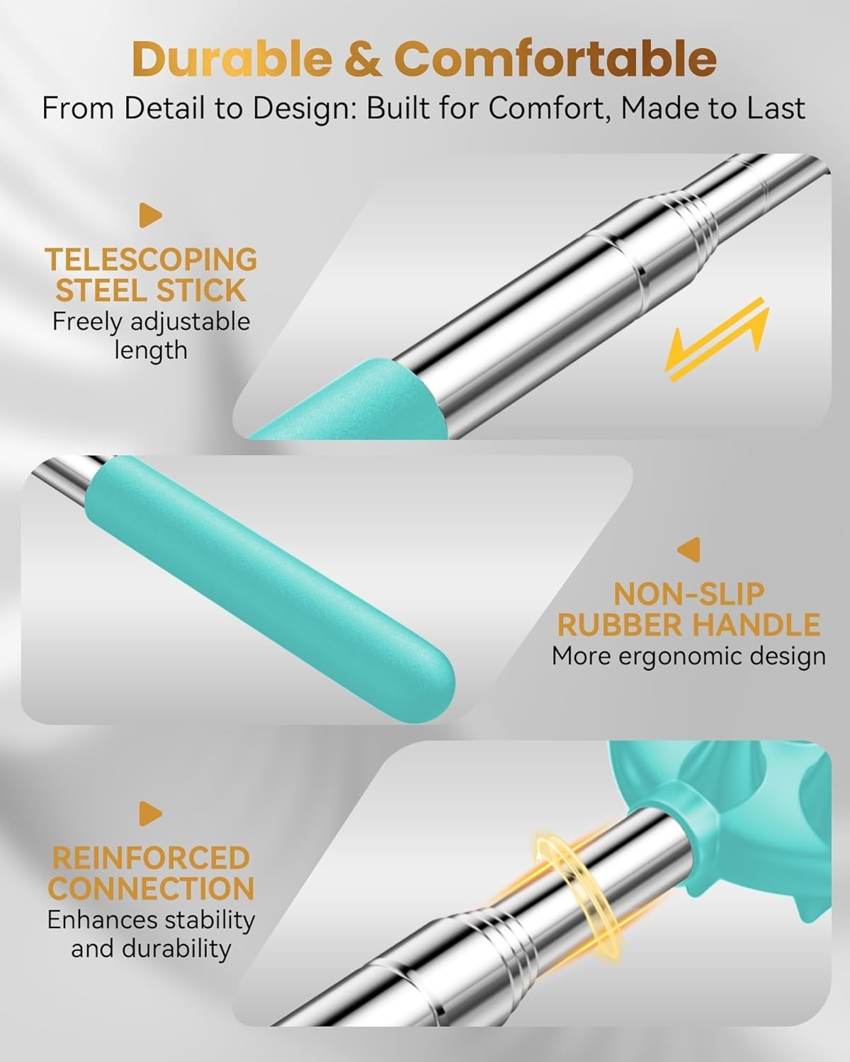 Telescoping Back Scratcher with Detachable Heads