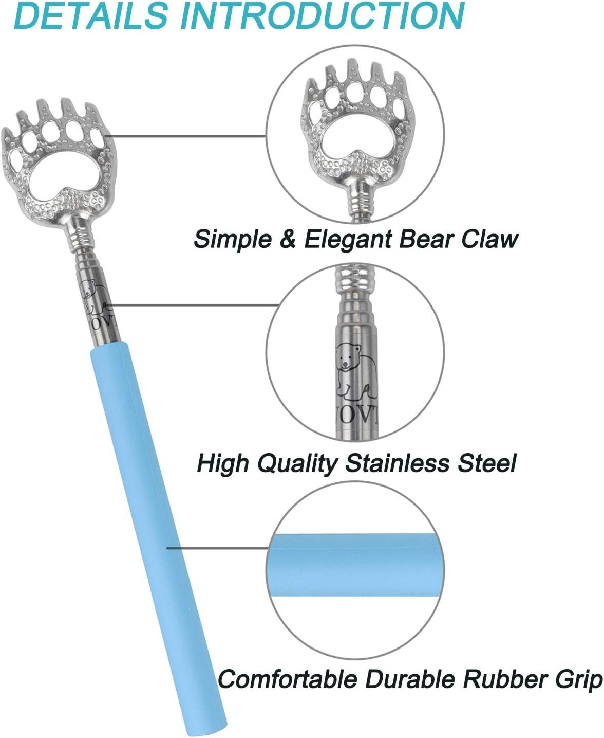 Stainless Steel Bear Claw Back Scratcher – Perfect for Stress Relief Gifts