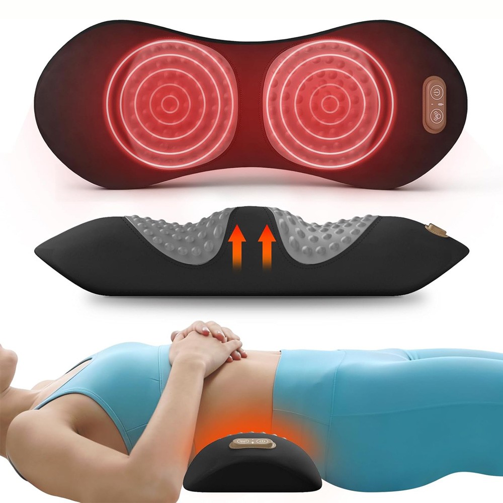 3 In 1 Electric Lumbar Support Pillow Smooth Spine Triple Fusion Back Massager