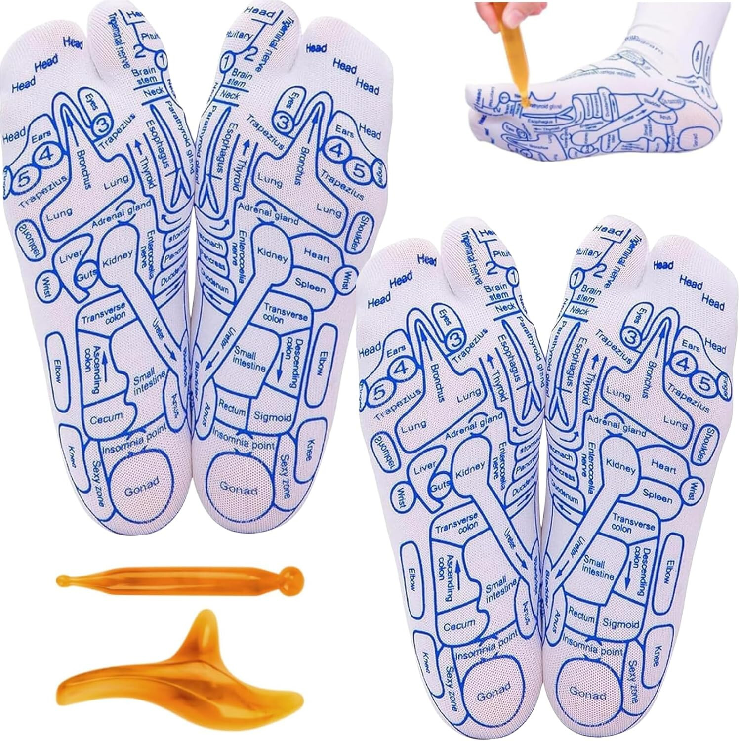 Acupressure Reflexology Socks With Trigger Point Massage Tool Foot Massage Sock