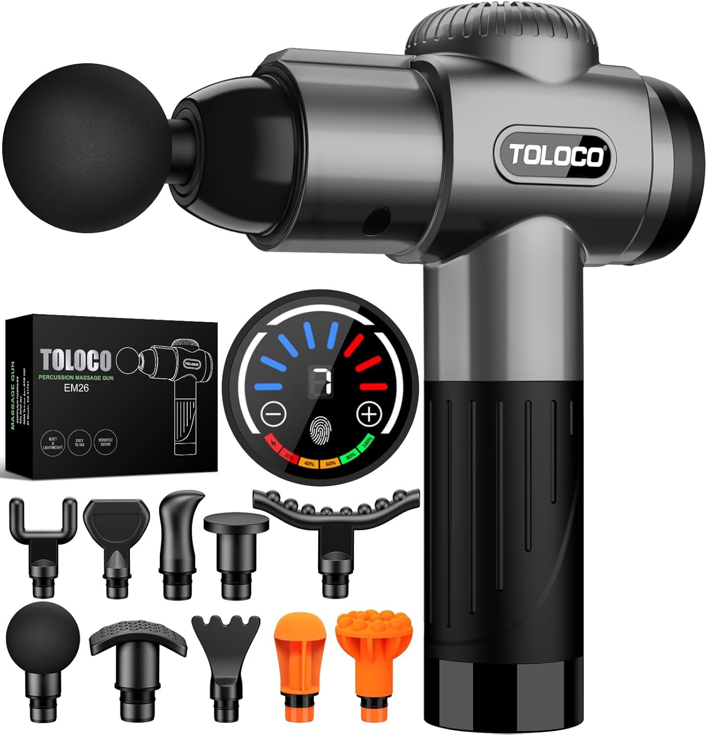 TOLOCO Massage Gun, Deep Tissue Back Massage for Athletes for Pain Relief