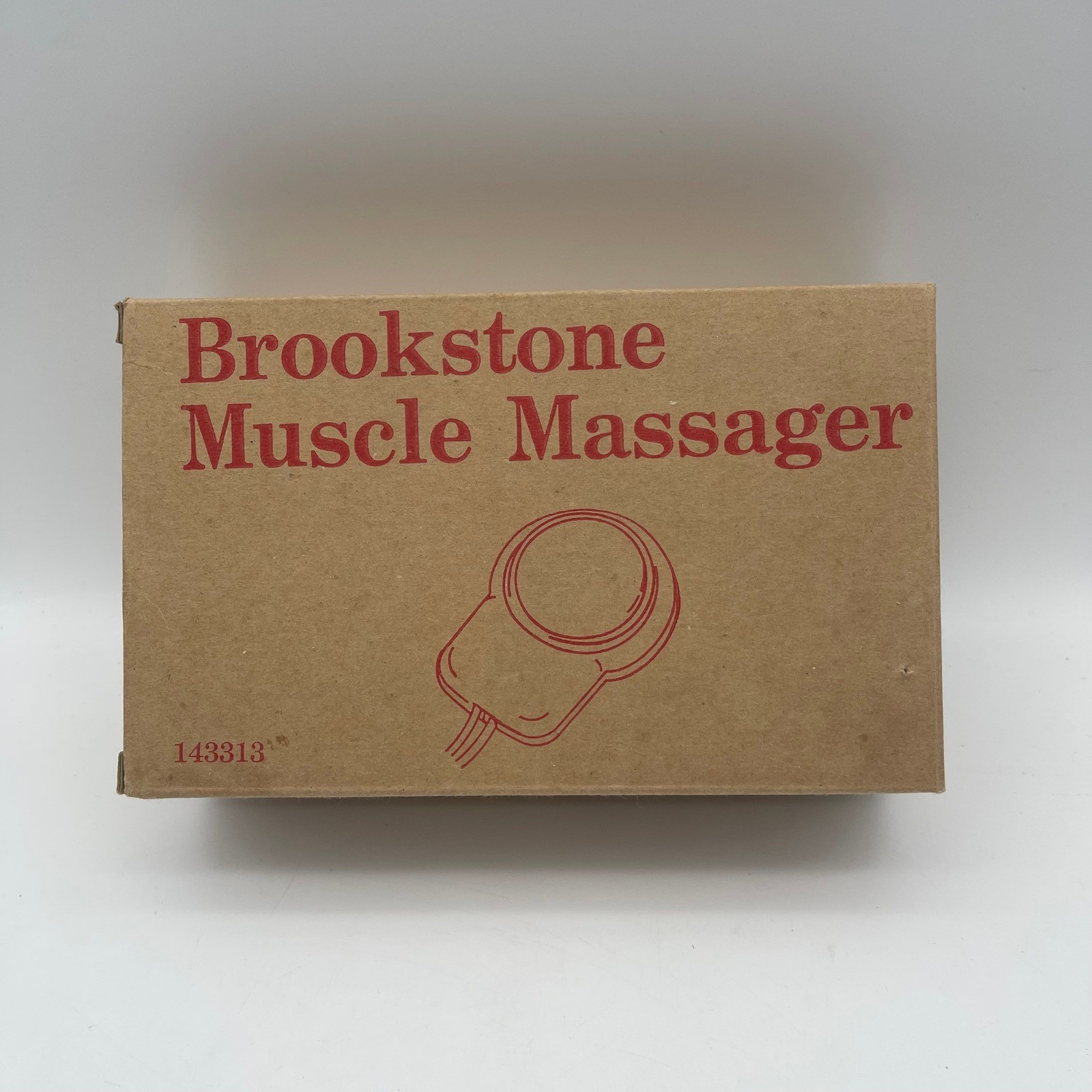 Brookstone Muscle Massager 14331 White Grey Portable Vibrating Handheld with Box