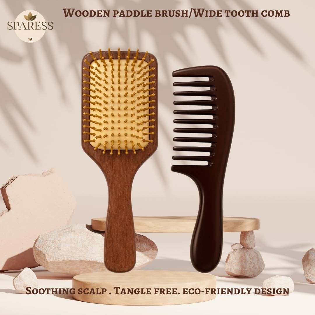 SPARESS Eco Friendly Natural Spa Set for Women Gift Box with Wooden Comb Set,…