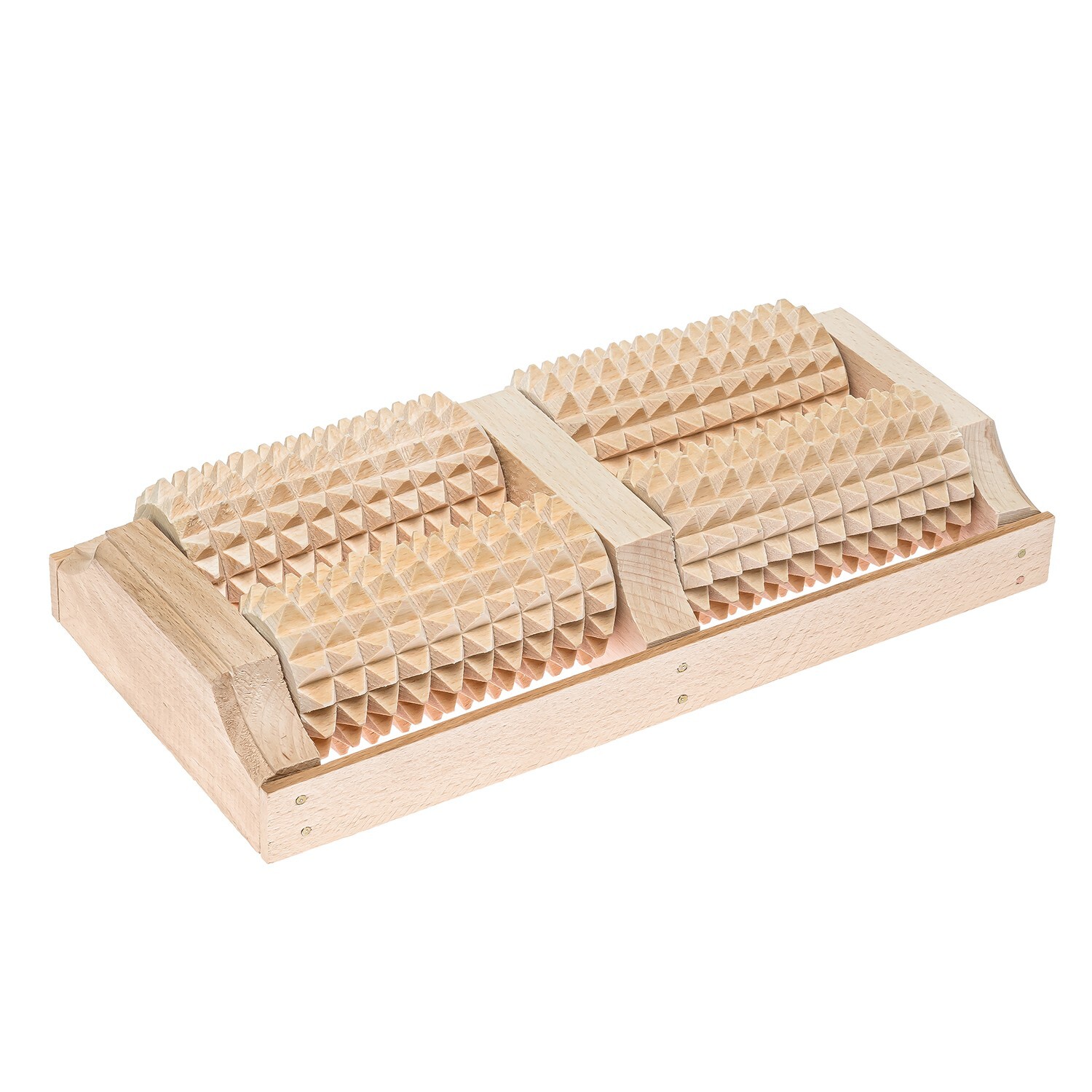 Wooden Foot Roller Massager, 4 Rollers, 26x13x5.5 cm (10.2×5.1×2.2 in)