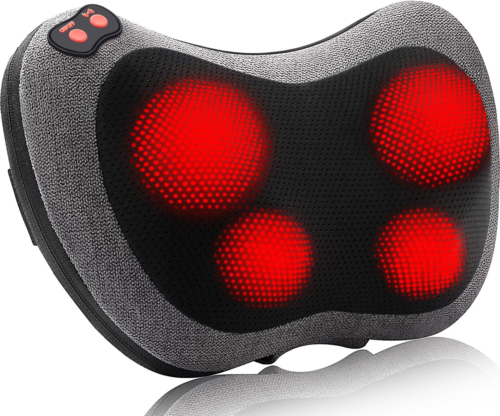 Papillon Shiatsu Back Massager with Heat,Fathers 1 Count (Pack of 1), Gray