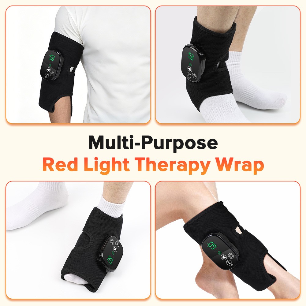 Red Light Therapy Ankle Massager for Neuropathy Pain Relief 5 Vibration Modes
