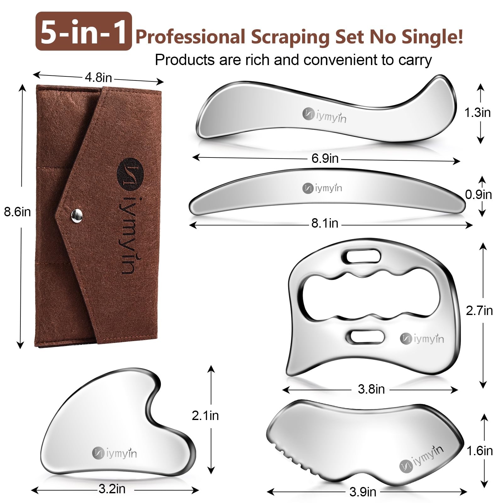 304 Stainless Steel Fascia Gua Sha for IASTM & Sore Muscle Massage