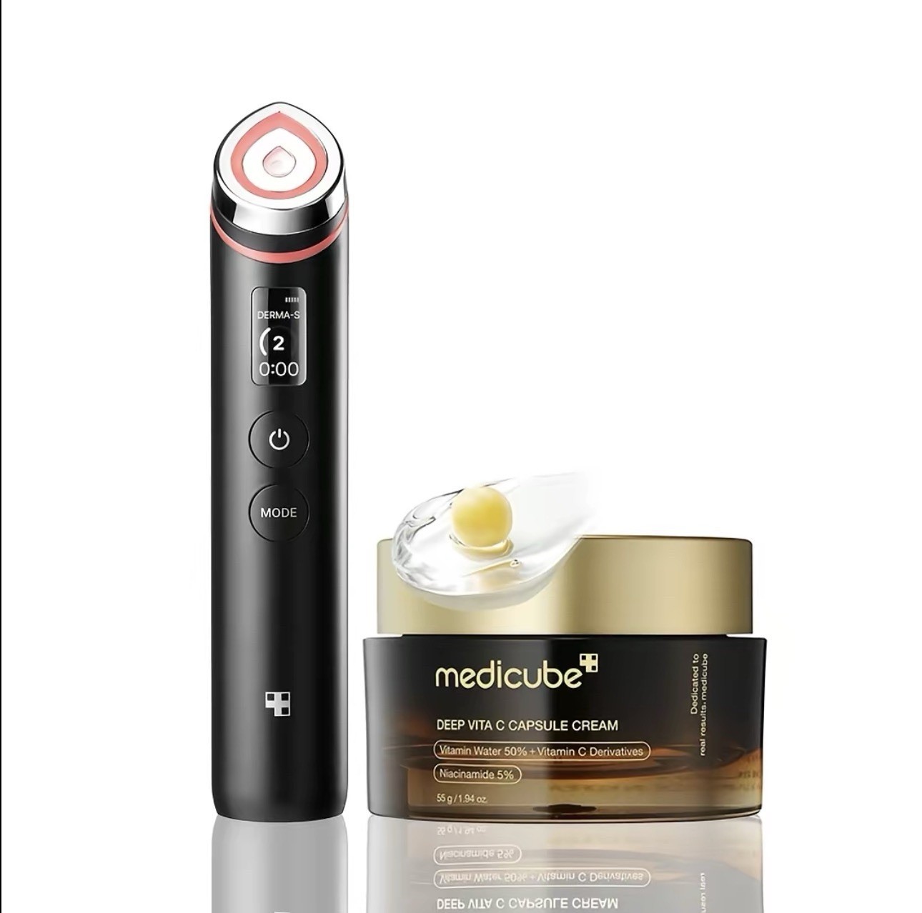 medicube AGE-R Booster Pro Handheld Face Massager Digital Display with Creams