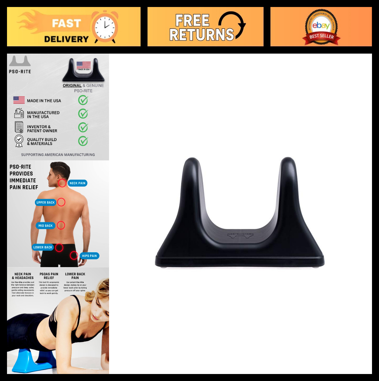 Psoas Muscle Release Tool – Deep Tissue Massage Device for Back, Hip Flexor Reli
