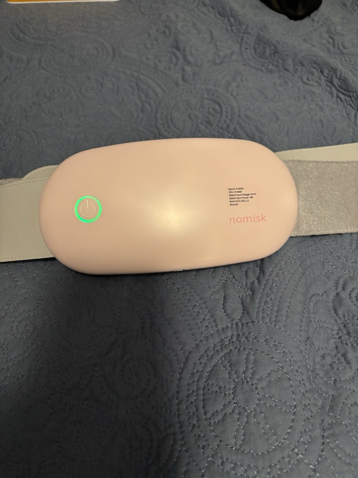 Nomisk MAIA Massage Belt Rechargeable Cordless Heat Back/Waist Pink/Gray