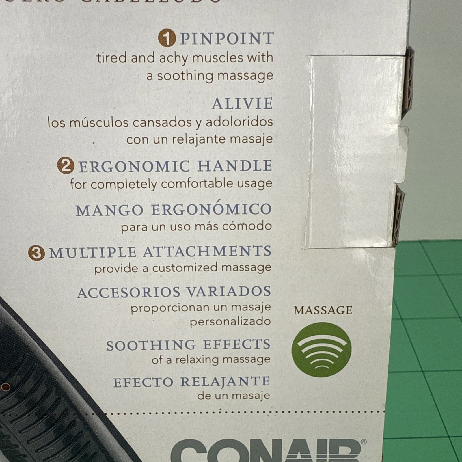 Conaircare Touch ‘N Tone Massager Acupressure Muscle Soft Touch 4 Attachments