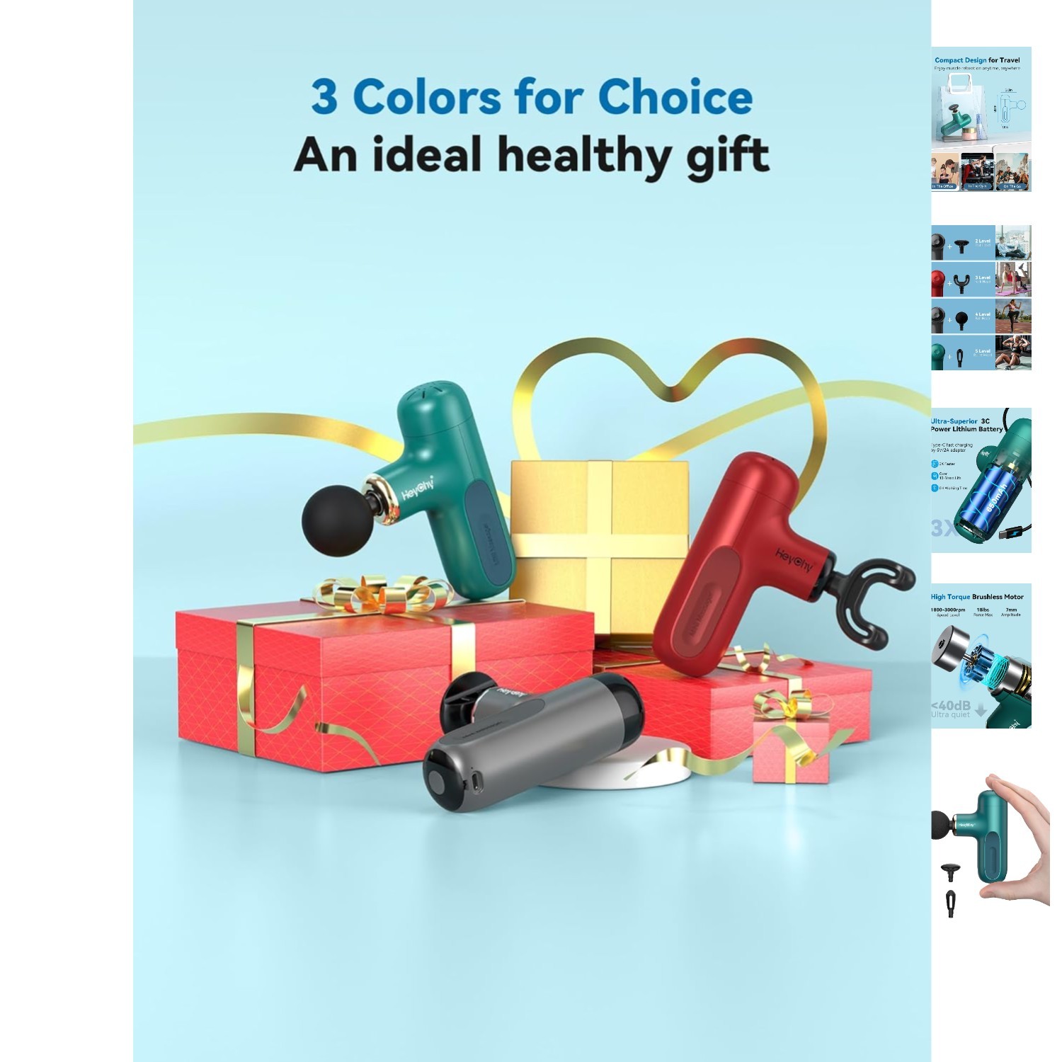 Ergonomic T-Shaped Mini Massage Gun | USB Rechargeable & 5-Hour Battery Life