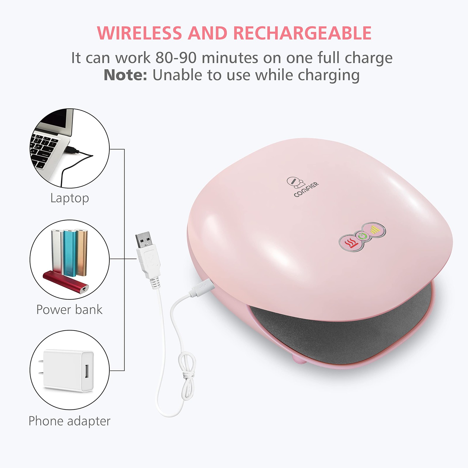 Wireless Hand Massager with Heat -3 Levels Compression & Heating,Rechargeable…