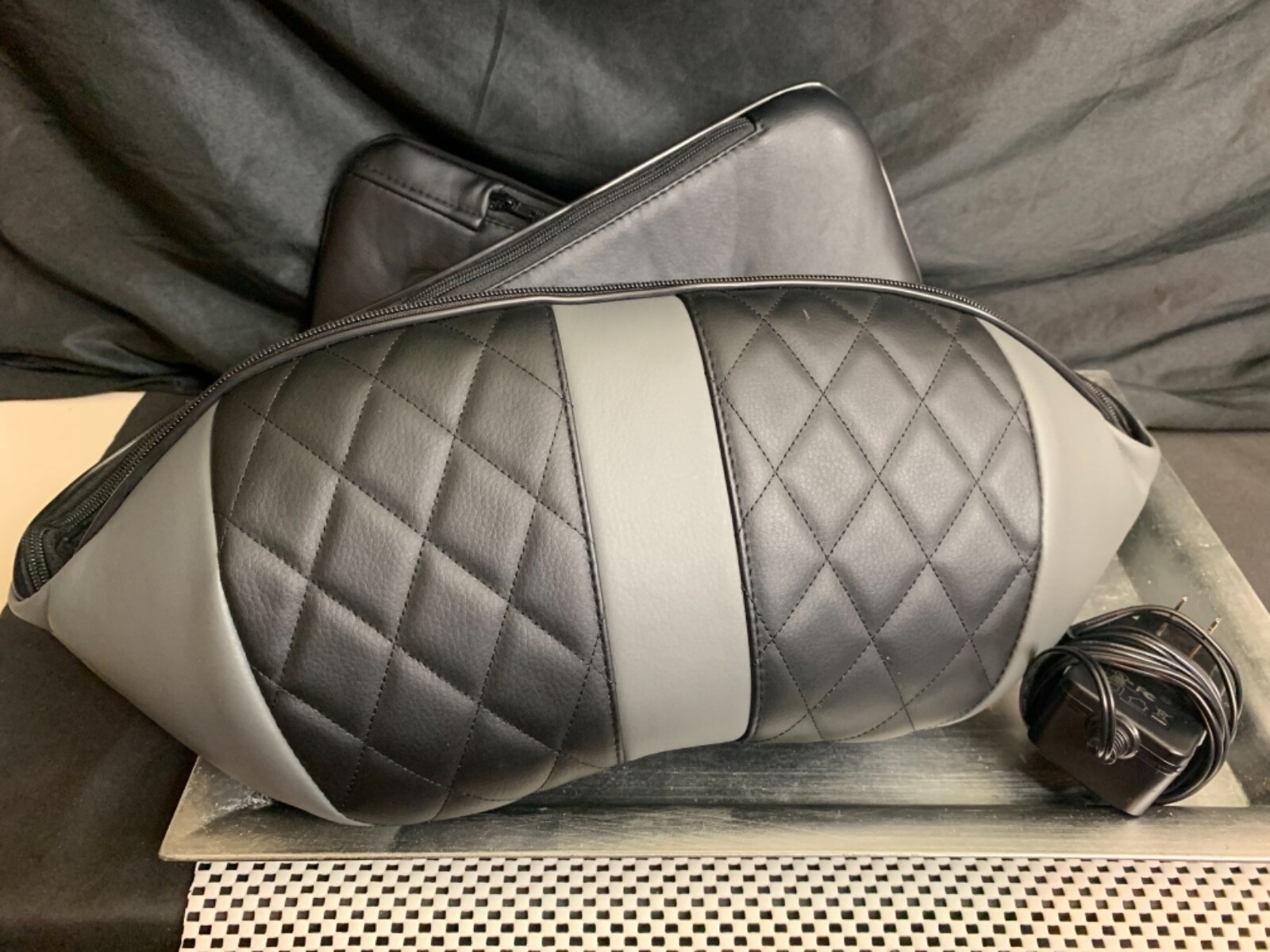 Resteck Gray Black Shiatsu Massager For Neck and Back w/ Heat + Case