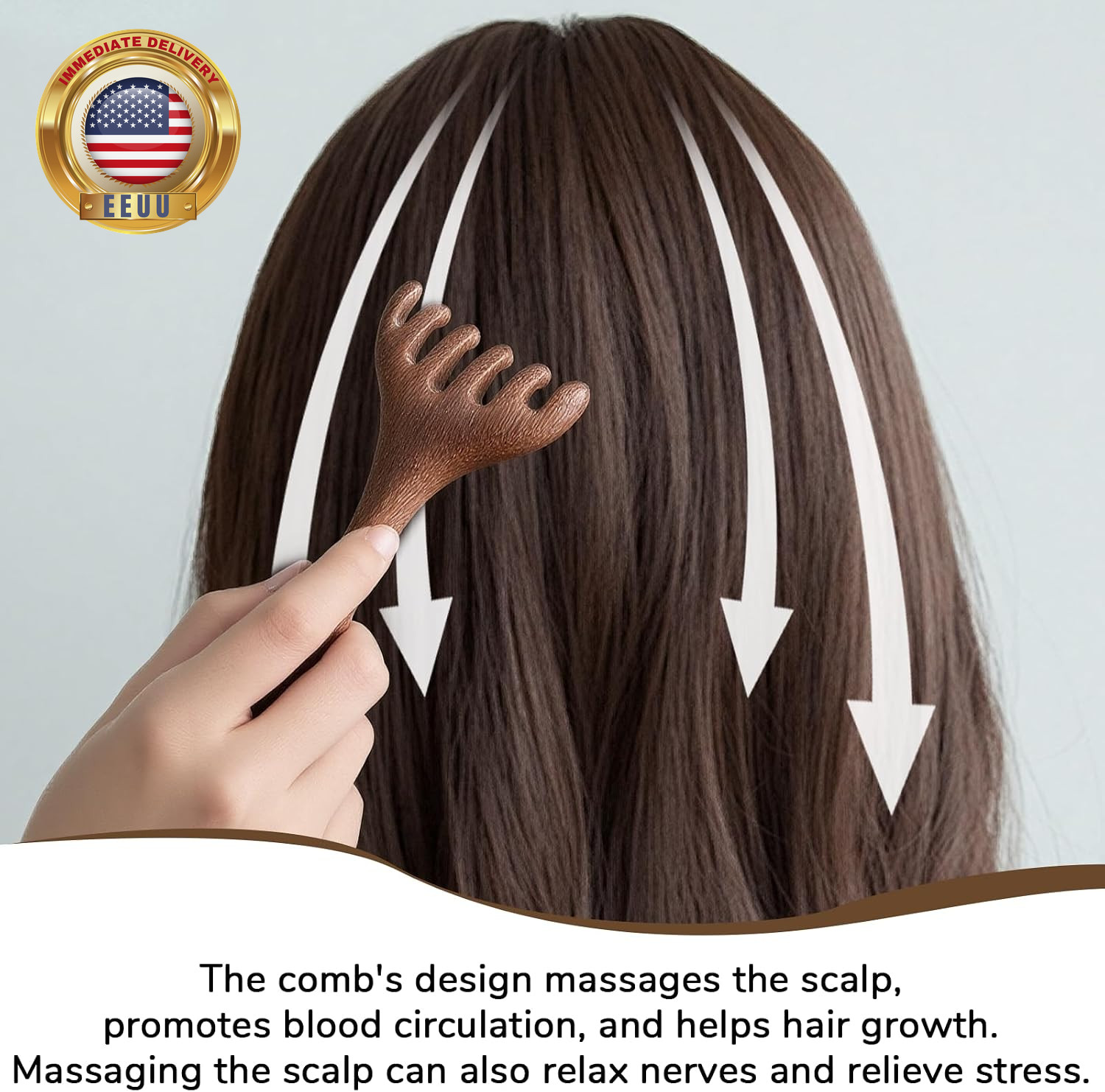 2 Pack Wooden Scalp Massage Tool Wooden Massage Comb Foot Head Massager Scalp Na