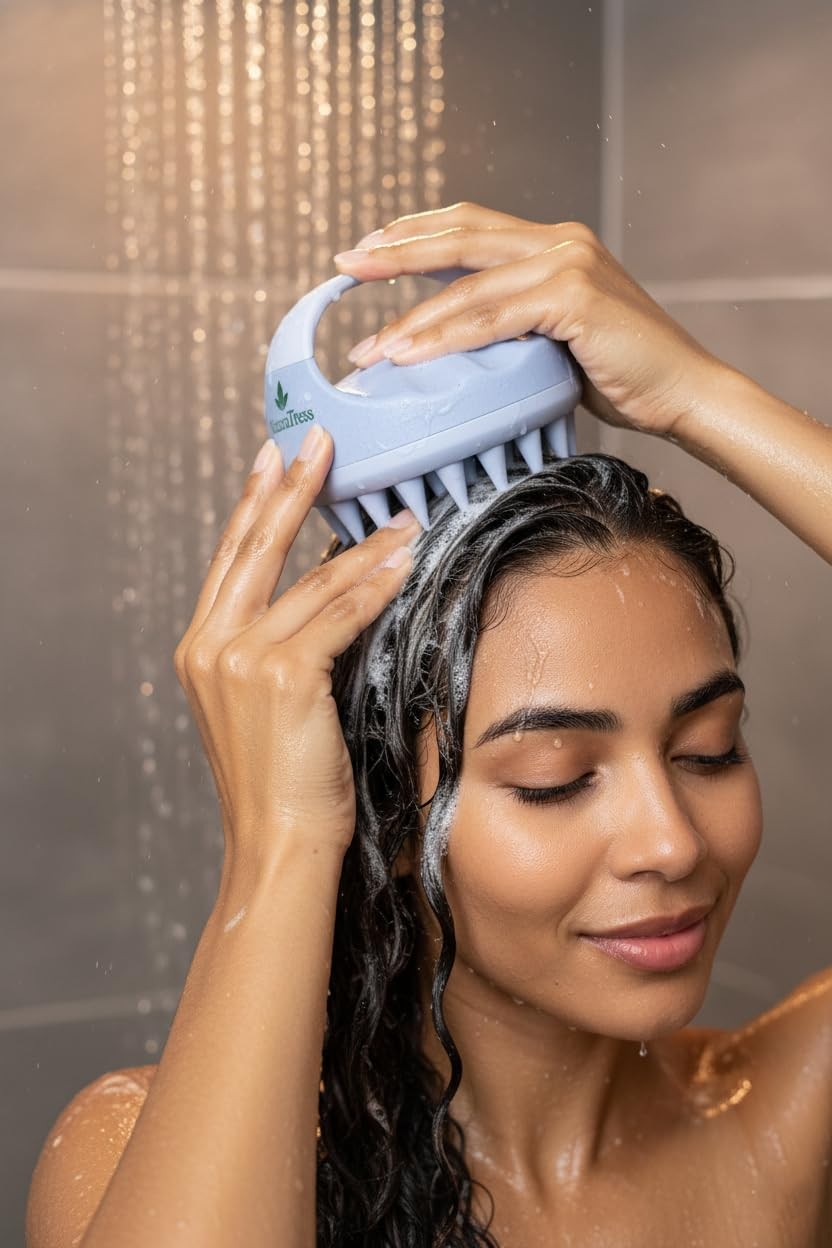 Silicone Scalp Massager for Hair Growth, Dandruff & Itchy Scalp Relief – Wet …