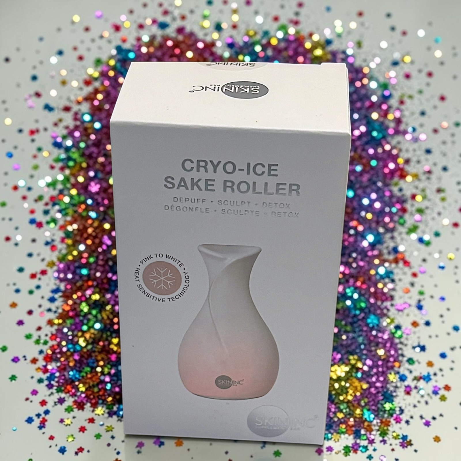 Skin Inc Cryo-Ice Sake Roller Blush Edition Face Cooling Massager Pink