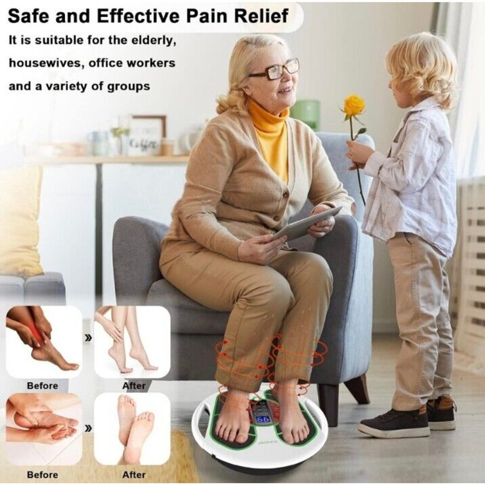 EMS Tens Massager Feet Legs QUINEAR Neuropathy Foot Circulation Massager Booster
