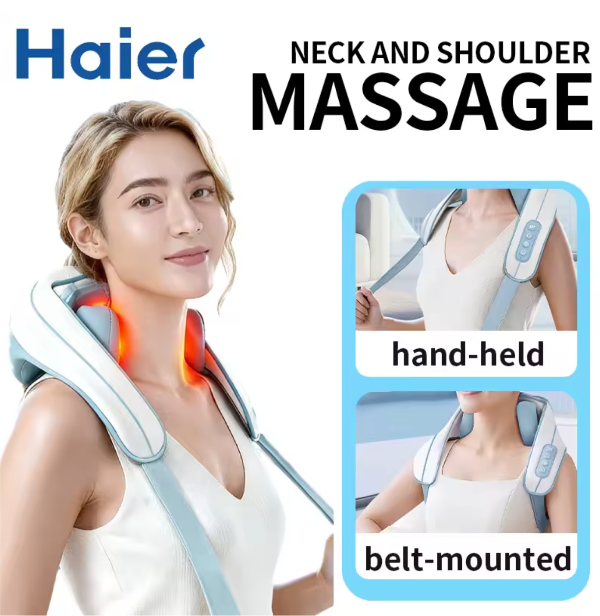Wireless Heated Neck Shoulder Massager Shawl Deep Tissue Cervical Relaxation