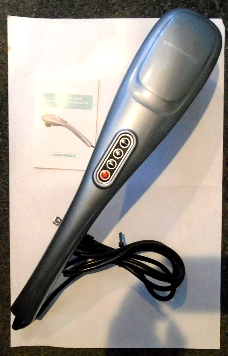MEGAWISE Handheld Back Massager Deep Tissue Percussion Massage for Back, Neck,