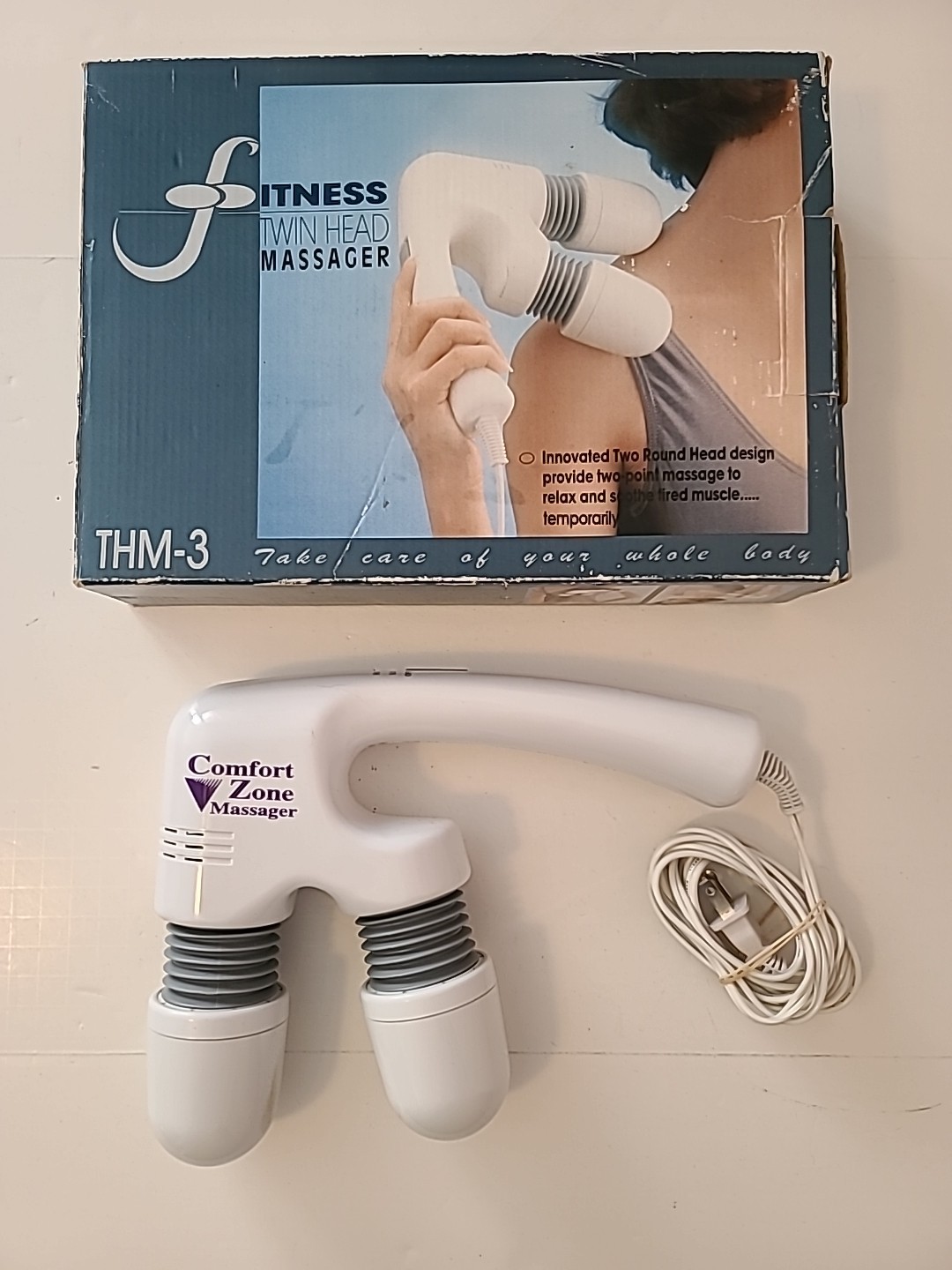 Vintage Massager Dual Twin Head Electric 2 Speed Comforter Zone WORKS
