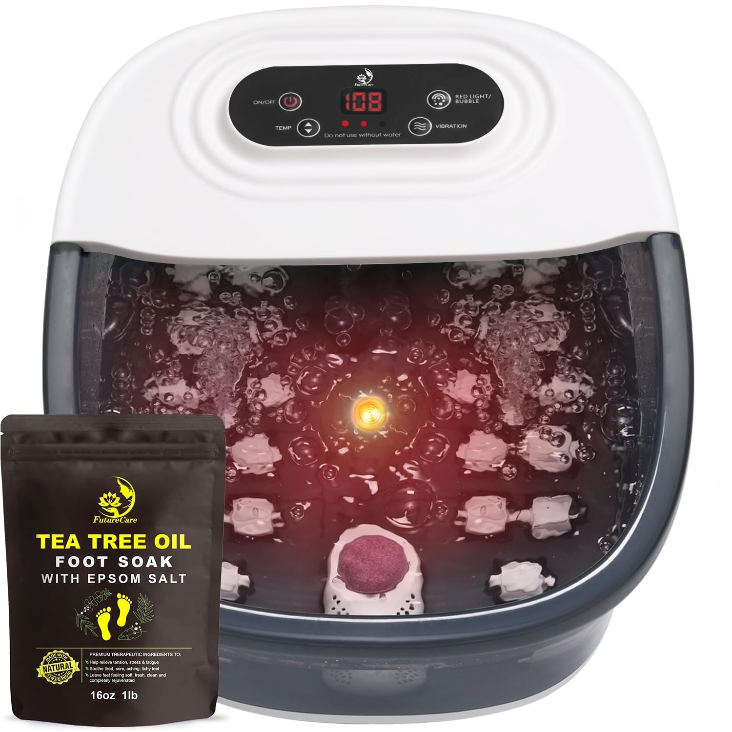MoodRelish Foot Spa Massager with Heat and Bubbles//
