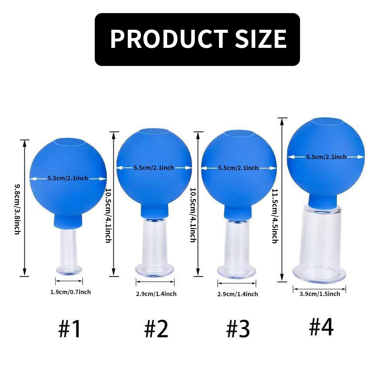 JIELUO Facial Cupping Therapy Set Plastics, Eye Face Vacuum Massage Anti Blue