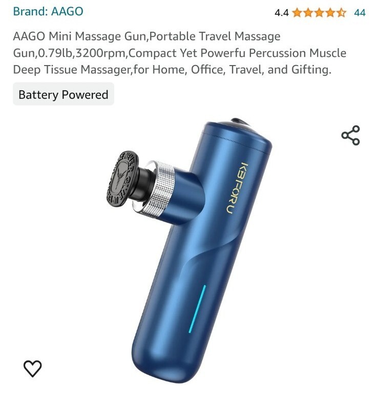 AAGO Mini Massage Gun,Portable Travel Massage Gun,0.79lb,3200rpm,Compact Yet…