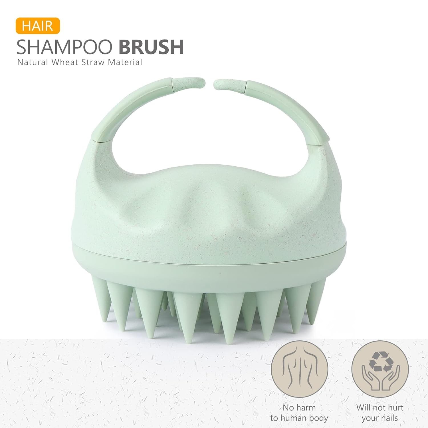 Soft Silicone Scalp Scrubber – 2 Pcs Wet/Dry Massage Brush for All Hair Types