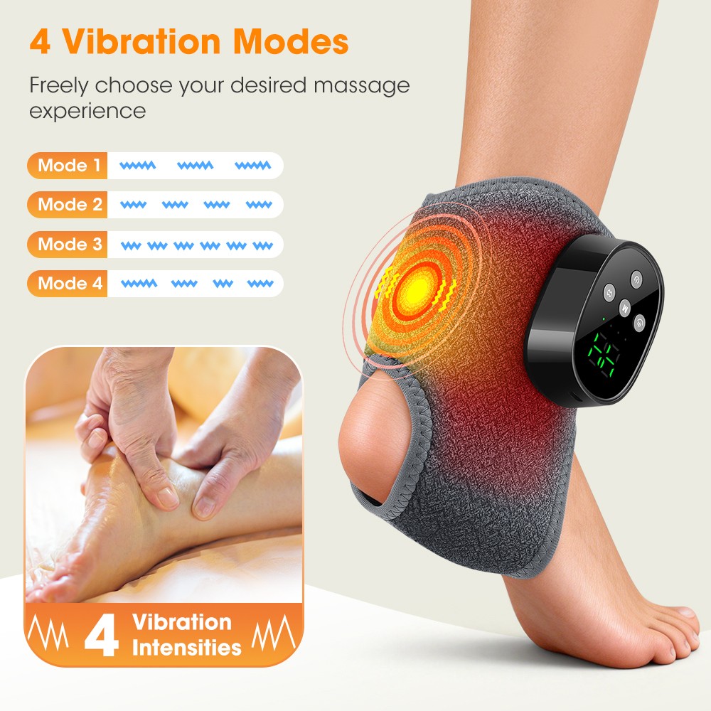 Electric Foot Ankle Massager Pain Relief 4 Modes Vibration Infrared Hot Compress