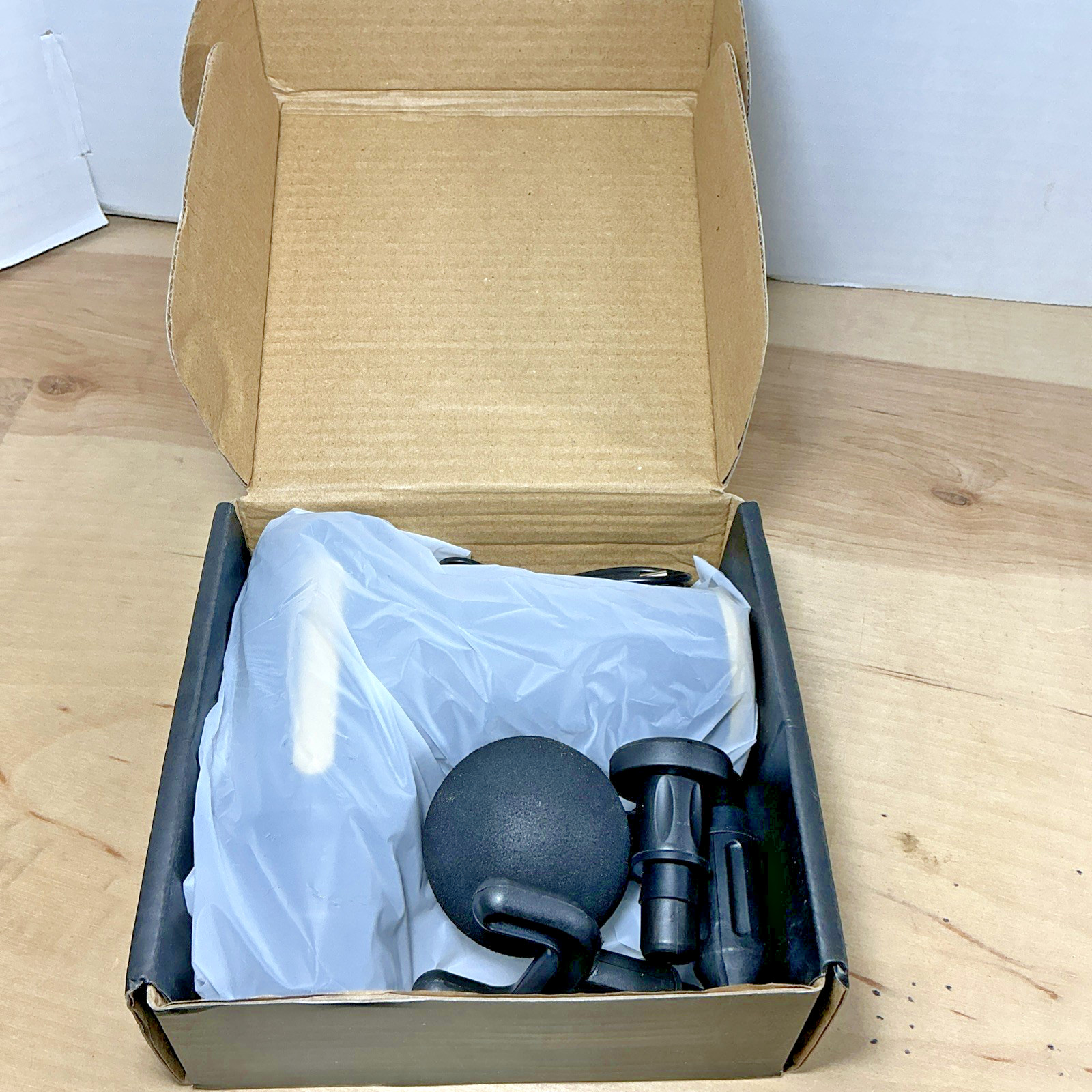 Percussion Massage Gun Cordless Handheld Rechargeable 4 Heads USB-C Black
