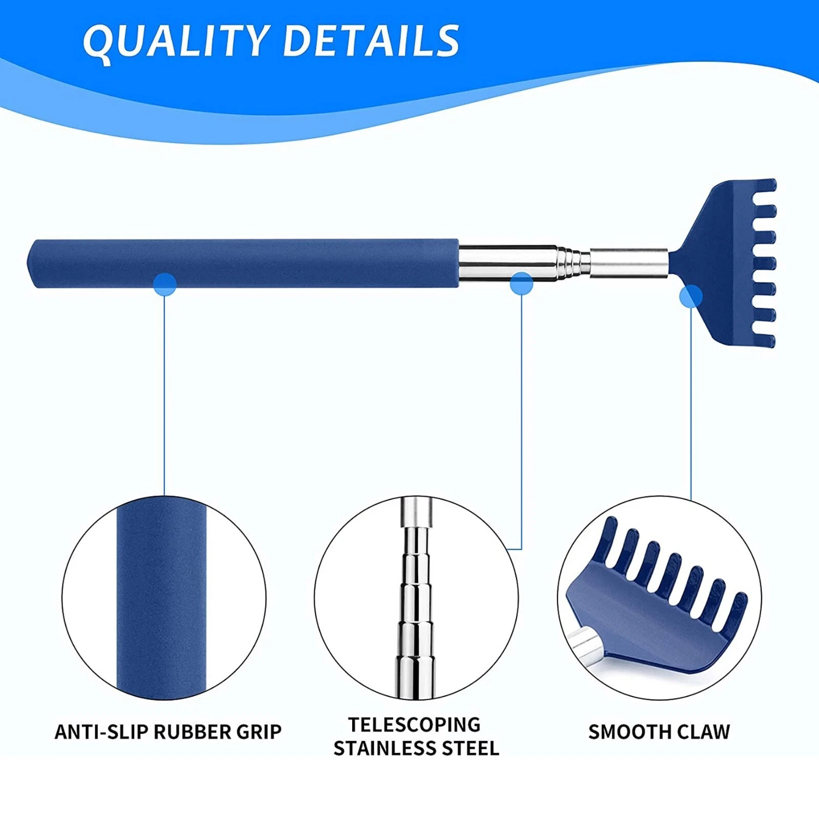 3 Pack Bear Claw Telescopic Metal Extendable Back Scratcher Back Massager Gift