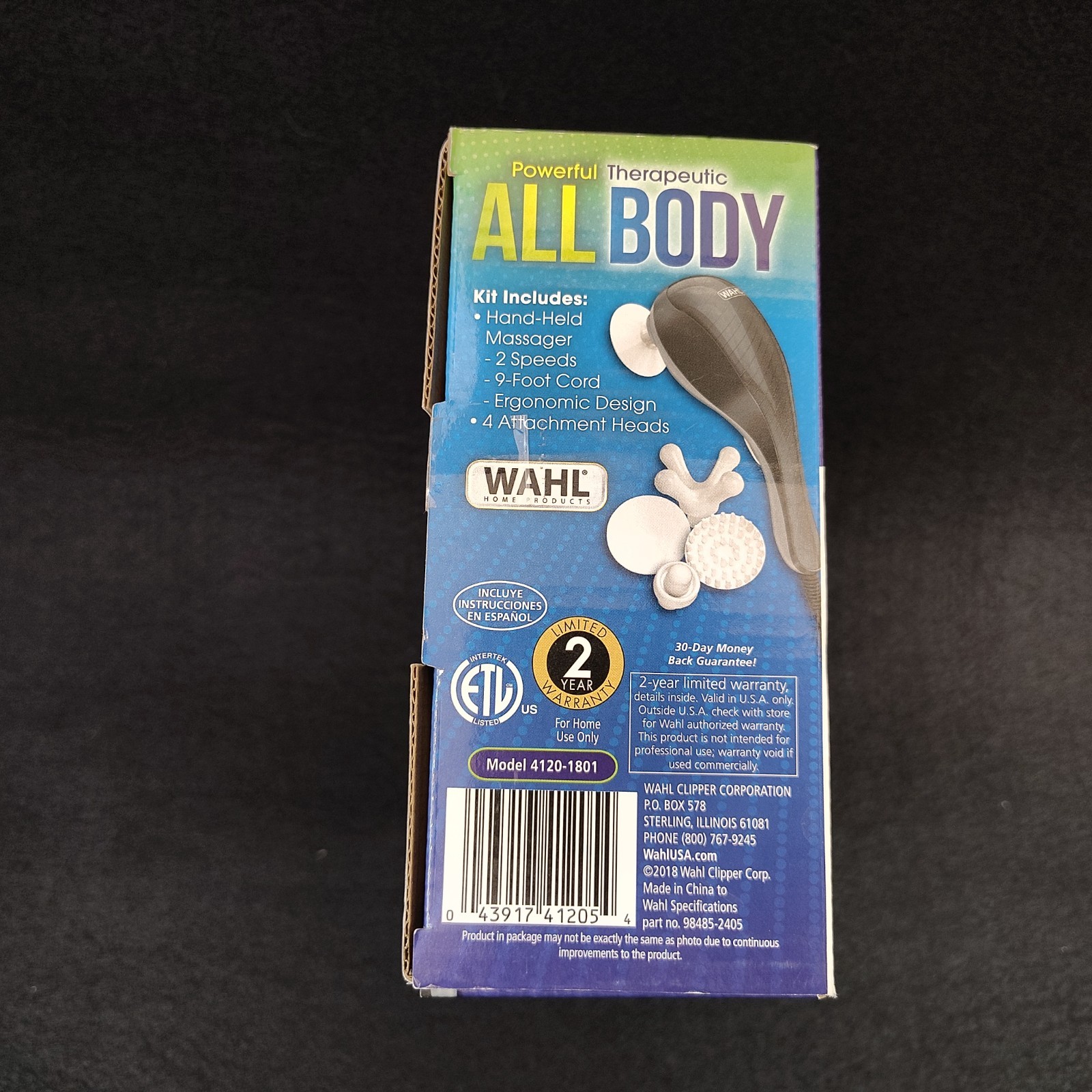 WAHL All Body Therapeutic 2-Speed Massager | 4 Heads | 4120-1801 Excellent Condi