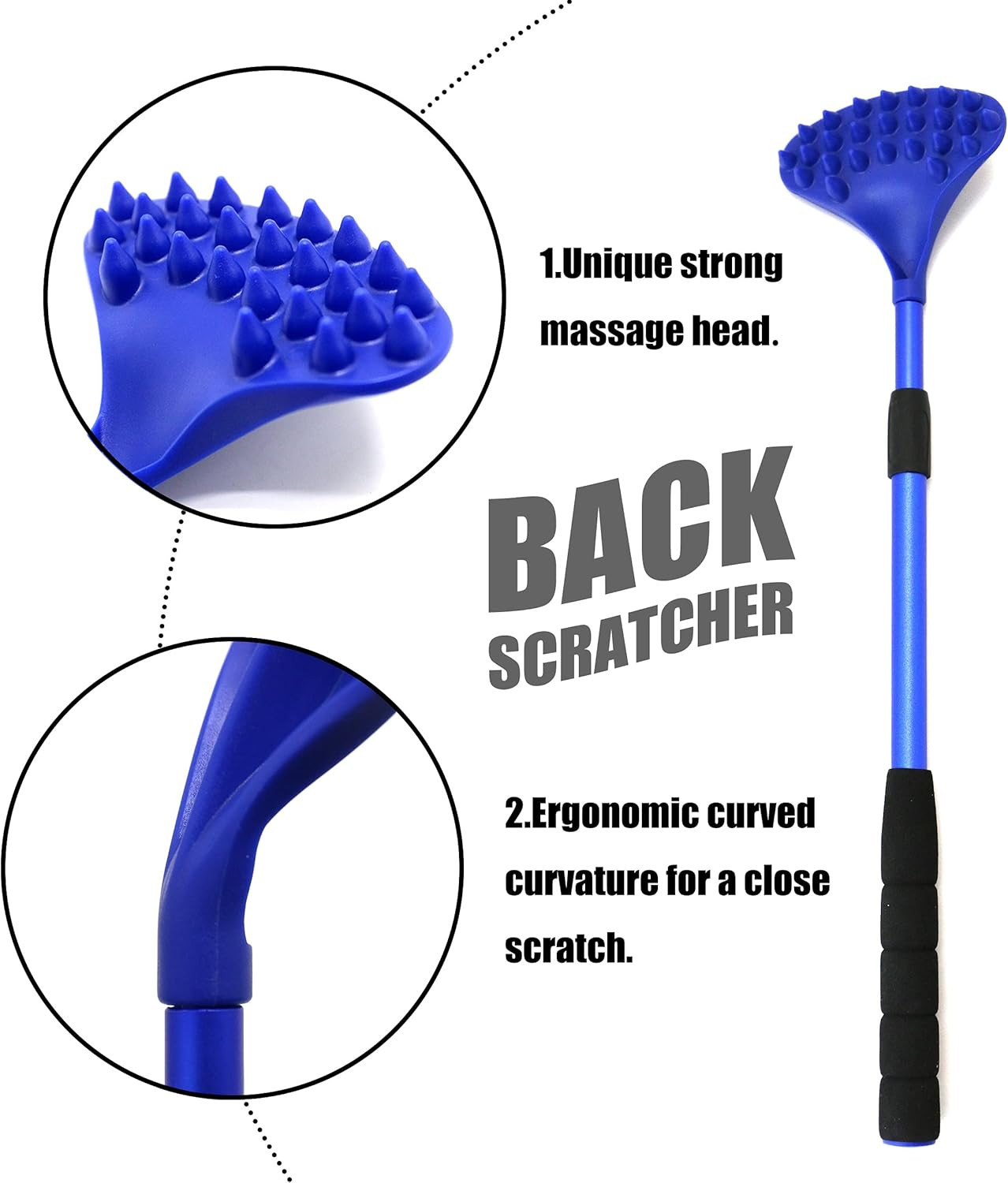 Back Scratcher for Women Men Extendable with Strong ABS Massage Head, 21Inch Bod