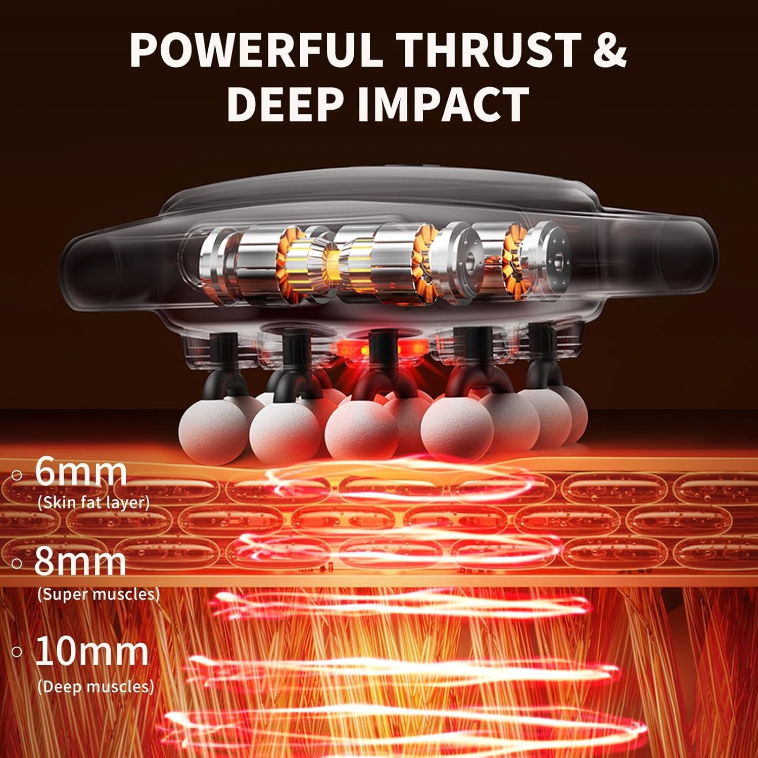 16-Head Quiet Massage Gun Deep Tissue Percussion with 3 Modes & 30 Intensities